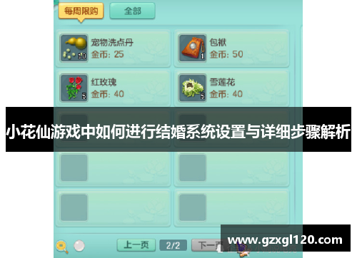 小花仙游戏中如何进行结婚系统设置与详细步骤解析