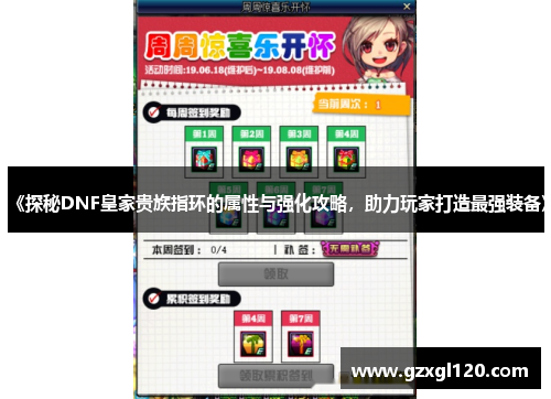 《探秘DNF皇家贵族指环的属性与强化攻略，助力玩家打造最强装备》